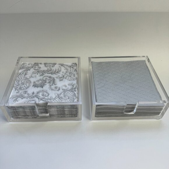 Acrylic Napkin Holder for Cocktail/Beverage Napkins, holds 40+ napkins - Picture 9 of 13